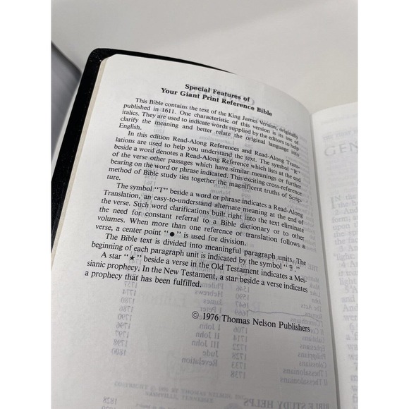 Holy Bible 1976 Giant Print King James Version Red Letter Reference Concordance - Picture 12 of 16